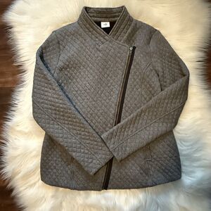 Cabi Herringbone Moto Jacket Large Full Zip Black White 3025